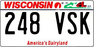 WI license plate 248VSK