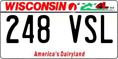 WI license plate 248VSL