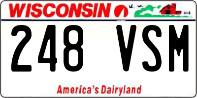 WI license plate 248VSM