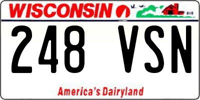 WI license plate 248VSN
