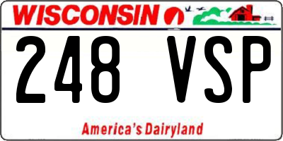 WI license plate 248VSP
