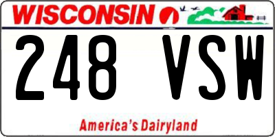 WI license plate 248VSW
