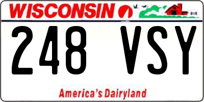 WI license plate 248VSY