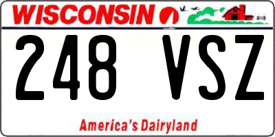 WI license plate 248VSZ
