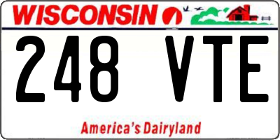 WI license plate 248VTE