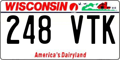 WI license plate 248VTK