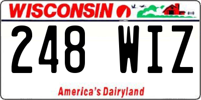 WI license plate 248WIZ