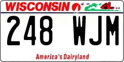 WI license plate 248WJM