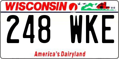 WI license plate 248WKE