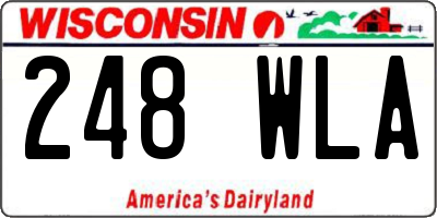 WI license plate 248WLA