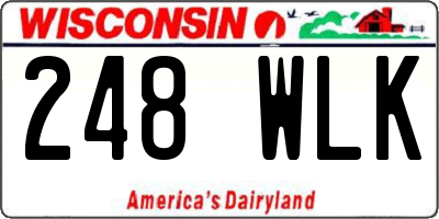 WI license plate 248WLK