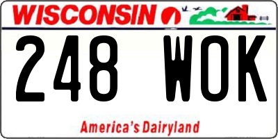 WI license plate 248WOK
