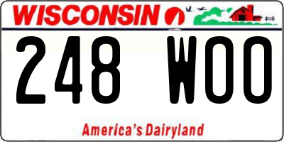 WI license plate 248WOO