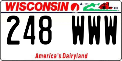 WI license plate 248WWW