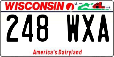 WI license plate 248WXA
