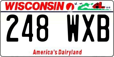 WI license plate 248WXB