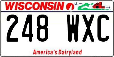 WI license plate 248WXC