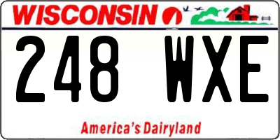 WI license plate 248WXE