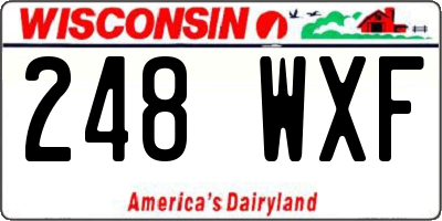 WI license plate 248WXF