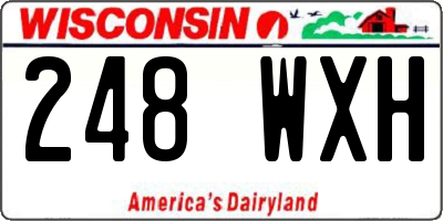WI license plate 248WXH