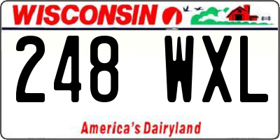 WI license plate 248WXL