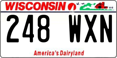 WI license plate 248WXN