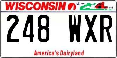 WI license plate 248WXR