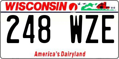 WI license plate 248WZE