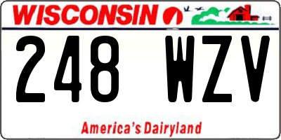 WI license plate 248WZV