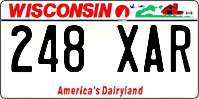 WI license plate 248XAR