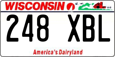 WI license plate 248XBL