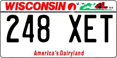 WI license plate 248XET