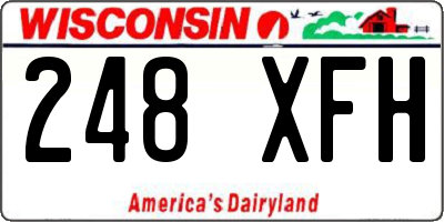 WI license plate 248XFH