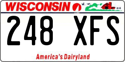 WI license plate 248XFS