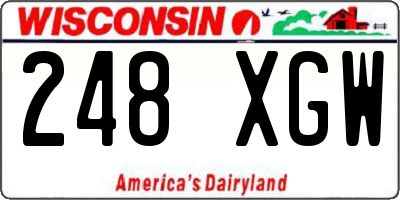 WI license plate 248XGW
