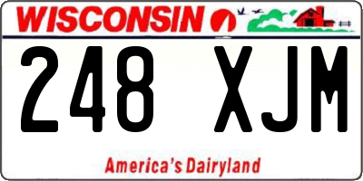 WI license plate 248XJM