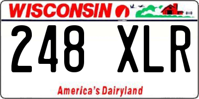 WI license plate 248XLR
