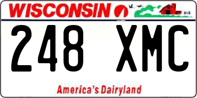 WI license plate 248XMC