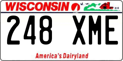 WI license plate 248XME