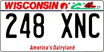 WI license plate 248XNC