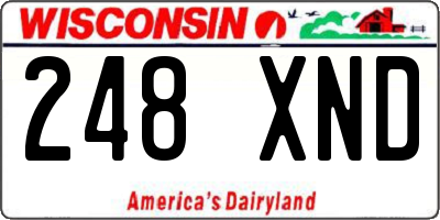 WI license plate 248XND
