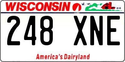 WI license plate 248XNE