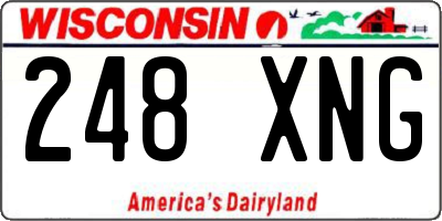 WI license plate 248XNG