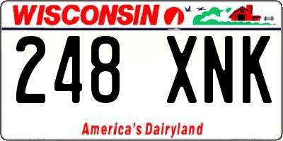 WI license plate 248XNK