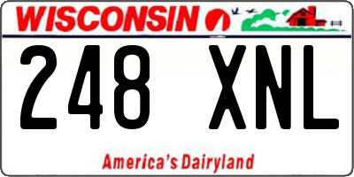 WI license plate 248XNL