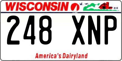 WI license plate 248XNP