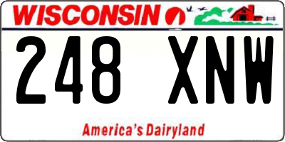 WI license plate 248XNW