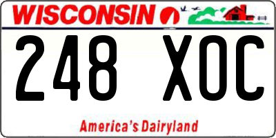 WI license plate 248XOC