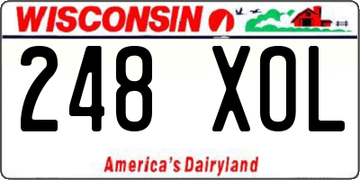 WI license plate 248XOL