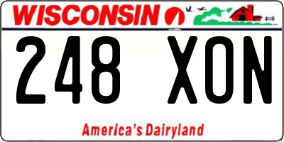WI license plate 248XON